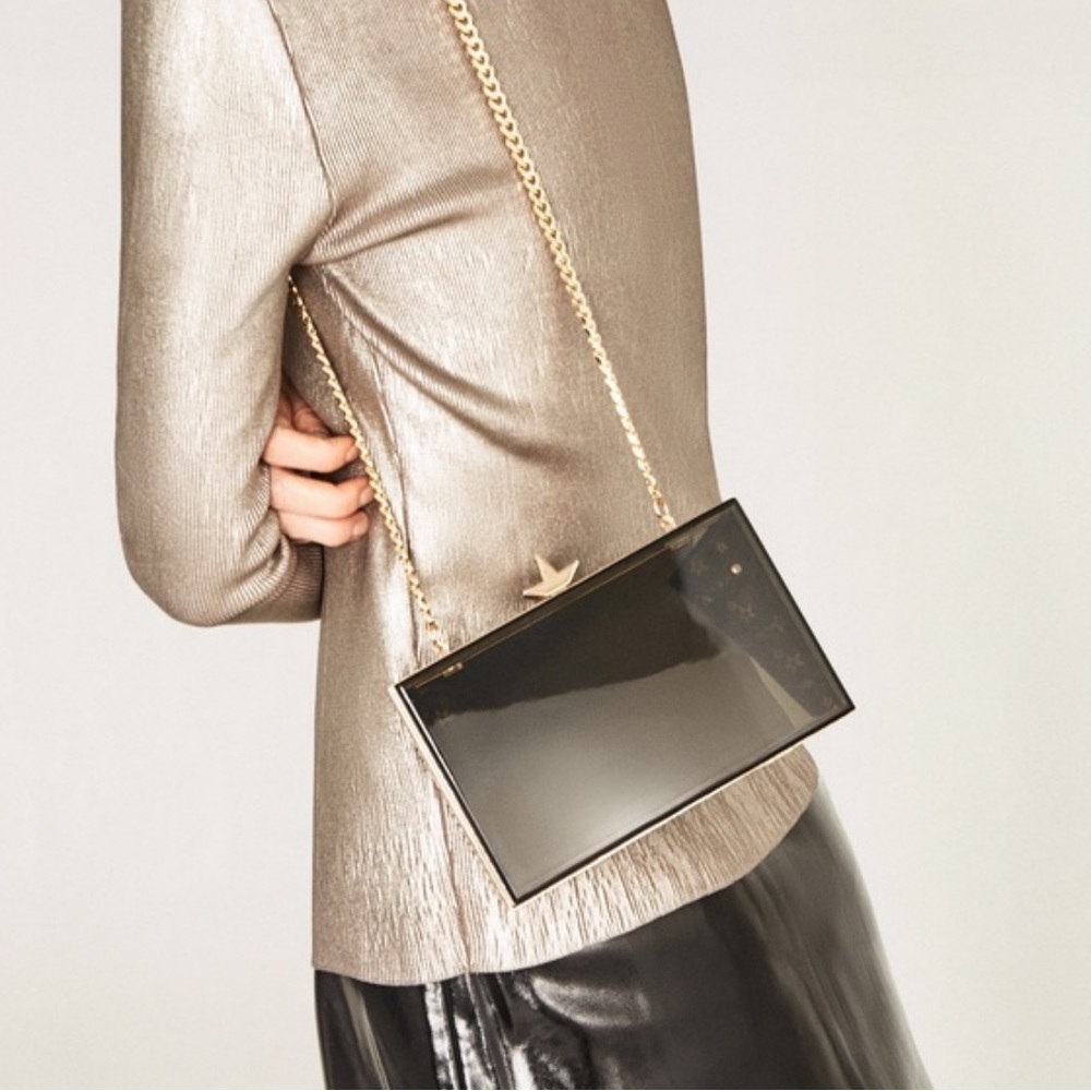 **SOLD** NWT ZARA Decorative Minaudiere (Black Evening Clutch)